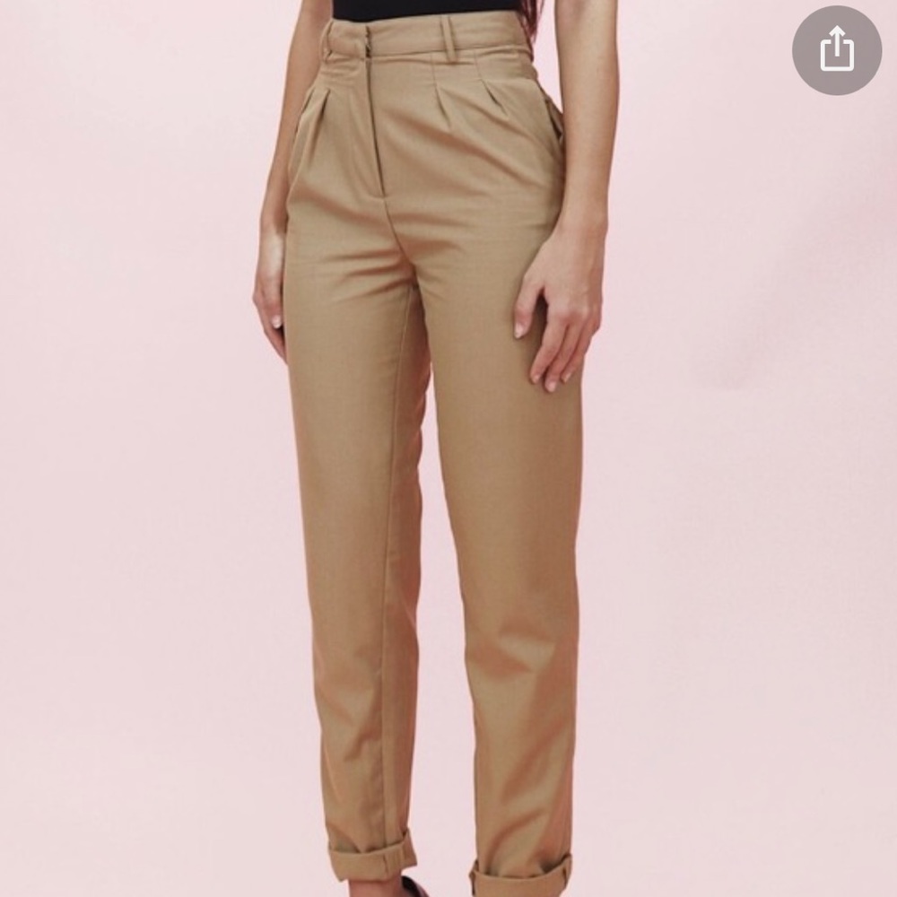 Khaki high waisted pants
